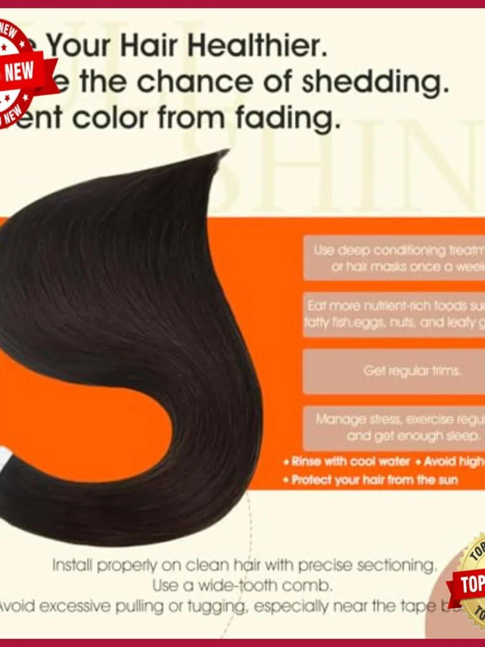 22 Inch Tape In Hair Extensions, Remy Human Hair, 20 Pieces, 50g